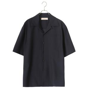 MARNI マルニ トロピカルウール ロゴ刺繍 ボーリングシャツ 44 MARNI 22AW 44 トロピカルウール ロゴ刺繍 ボウリングシャツ