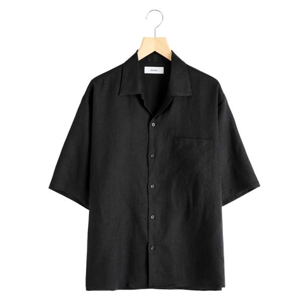 marka / マーカ ： OPEN COLLAR S/S SHIRT - LINEN TROPIC...