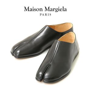 41 26cm 新品 22AW Maison Margiela タビ レザー スリッポン ブラック