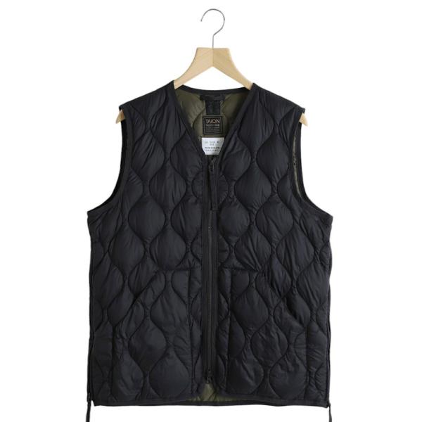 TAION / タイオン ： MILITARY V NECK W-ZIP DOWN VEST(SOF...