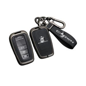 トヨタ クラウン 210系 220系専用 本革スマートキーケース 亜鉛合金フレーム 落下傷防止 電波干渉なし キーホルダー ギフトBOX付 (クラウン 210系/220系 に適用