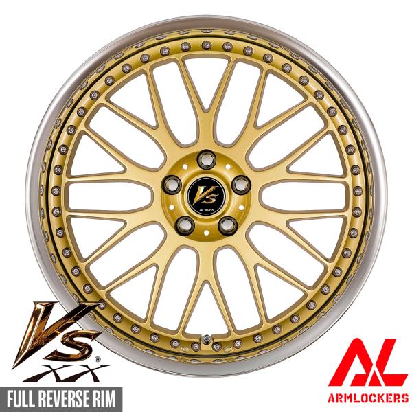 ワーク VS XX 9.5j 20インチ フルリバース ゴールド GLD ホイール 1本 ダブルエッ...