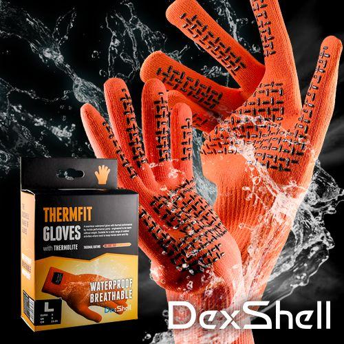 DexShell デックスシェル　防水　サーモフィットグローブ（オレンジ）DG326T