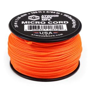 1.18mm マイクロコード アトウッド ロープ  (ネオンオレンジ) パラシュートコード パラコード 38M ATWOOD ROPE MFG 耐加重46Kg  キャンプなどに