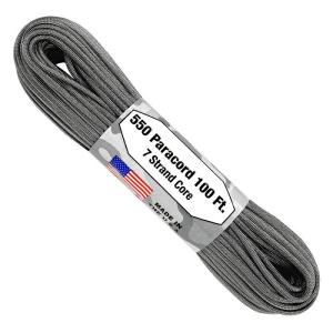 アトウッド ロープ グラファイト 7Strand 550 パラシュートコード パラコード 30M ATWOOD ROPE MFG 耐加重250Kg キャンプなどに