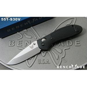 ベンチメイド 551-S30V グリップティリアン シルバー直刃  折り畳みナイフ BENCHMAD...