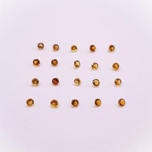 天然石ルース（裸石）・シトリン / ラウンド カット【1.5mm】（１粒）　ランダム発送