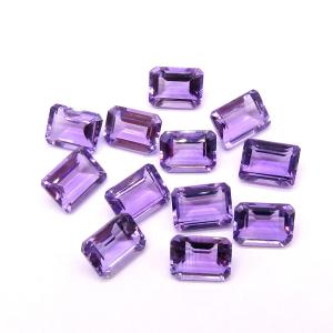 アメジスト　ルース　8mm ×6mm　スクエアカット　1個｜arnavgems