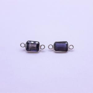 アイオライト 天然石 チャーム・ペンダントトップ オクタゴン　【6ｍｍｘ8ｍｍ】　(１個)｜arnavgems