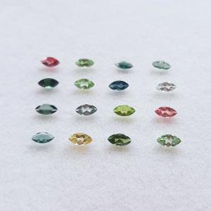 天然石ルース（裸石）・ミックストルマリン / マーキス【約6ｍｍｘ3mm】ファセットカット（6粒入り）｜arnavgems