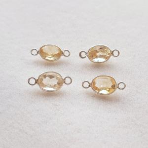 シトリン 天然石 チャーム・ペンダントトップ オーバルカット　【約9ｍｍｘ7ｍｍ】(１個)｜arnavgems