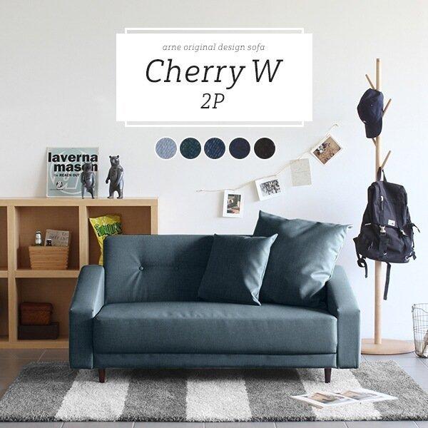 ローソファー 2人掛け 脚付き かわいい ソファー ブルー 日本製 北欧 ワイド ソファ デニム 2...