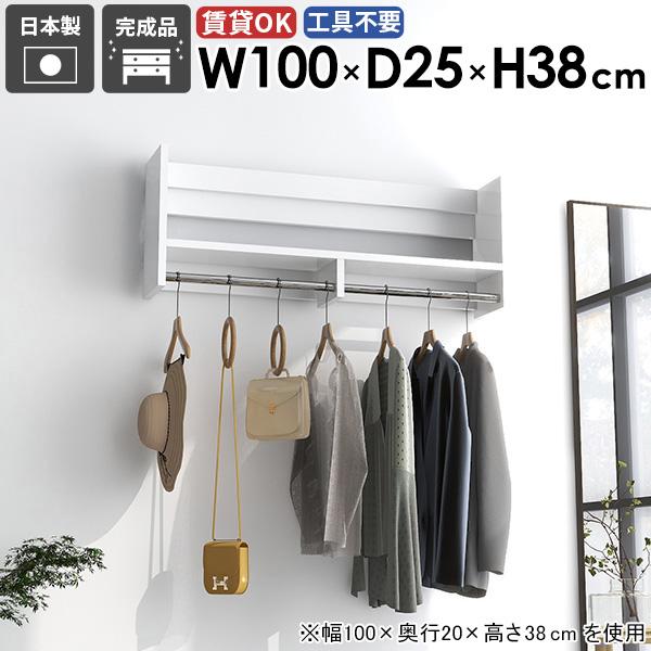 壁掛けハンガーラック 壁掛けラック リビング コートラック コンパクト 壁面収納 ポールハンガー デ...