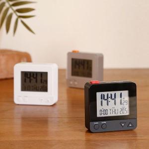 置時計 電波時計 人気 プレゼント電波LCDアラームクロック S IDEA LABEL イデア レーベル 温度計 目覚まし時計 おしゃれ コンパクト