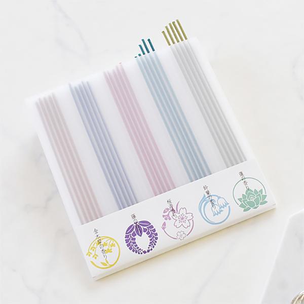 悠々庵 祈りと癒しのお線香 パレット 25本入り ／ ロングサイズ 桜 金木犀 鈴蘭 藤 蓮 花の香...