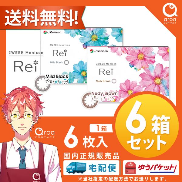メニコン rei 2week カラコン 6枚入6箱 コンタクト レイ 送料無料 ポスト投函商品