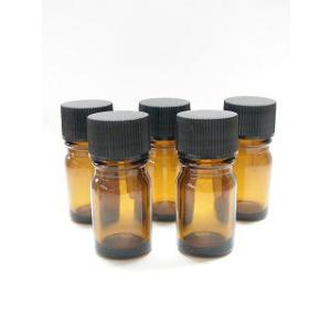 遮光ビン 5ml アンバー(茶色) ドロッパーキャップ付き 5本セット 遮光瓶 香料ビン 香料瓶 ガ...