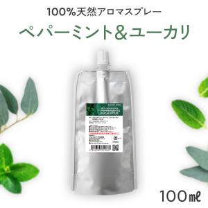詰め替え ペパーミント&ユーカリ 天然アロマ 消臭スプレー (100ml詰替用) アロマ スプレー 詰め替え用 エコパック リフィル 精油 消臭 アロミックスタイル｜AROMIC style ヤフー店