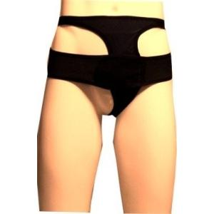 脱腸　左側　補整着　ベルト式　ＬＴ型　男性用（黒・M)