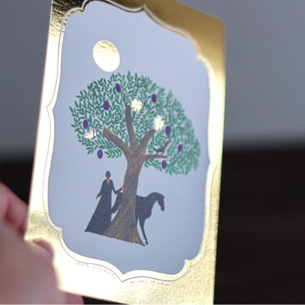 1~7営業日出荷 cozyca products 西淑 箔押しポストカード tree/gold 手紙...