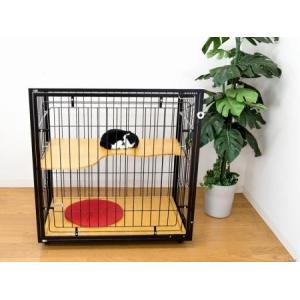 扉と後面がアクリル 猫 ケージ 2段 観音開き W90xD60xH150 cm キャット