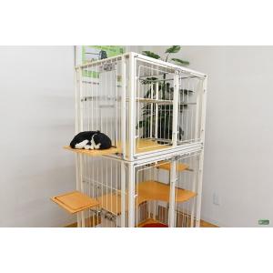 扉のみアクリル 猫 ケージ 2段 観音開き W...の詳細画像3