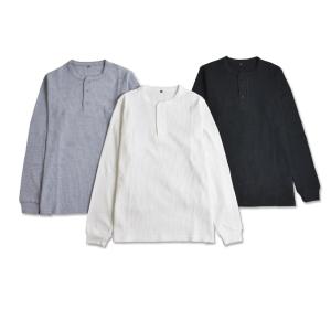ワッフル 長袖Tシャツ メンズ ストレッチ ヘ...の詳細画像5