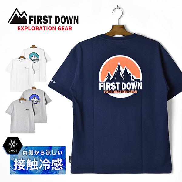 接触冷感 Tシャツ メンズ 半袖 キシリトールプリント ファーストダウンEX アウトドア 爆買 送料...