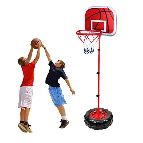 ミニ バスケットゴール バスケットボールセット子供用 バスボールスタンド 高さ調整可能 二つボール付...