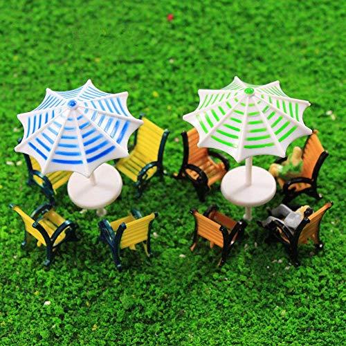 モデル パラソル 太陽傘 と椅子 模型 キット 2セット 1:150 庭園 箱庭 装飾 鉄道模型 建...