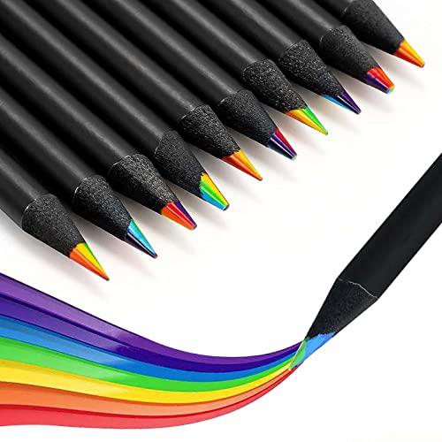 色鉛筆(12本入り) 7色合 1 ブラックウッド レインボー色鉛筆 多色鉛筆 子供用絵画 着色 スケ...