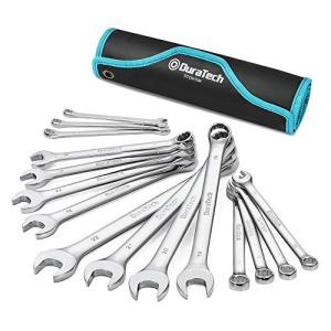 DURATECH コンビネーションレンチ スパナセット コンビネーションスパナ 8*22mm CR-V製 鏡面仕上げ 車メンテナンス 組み立て DIY 収納袋付 15本組