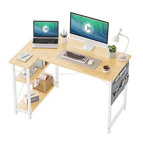 CubiCubi l字デスク 幅110cm*奥行き70cm 机 ラック付き コーナーデスク 勉強机 ...