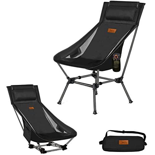 DesertFox アウトドアチェア 2WAY キャンプ椅子 ローチェア 軽量 枕付き ハイバック ...