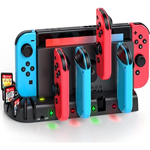 Switch &amp; Switch 有機EL ジョイコン 充電スタンド Switchドックと一体型 KD...