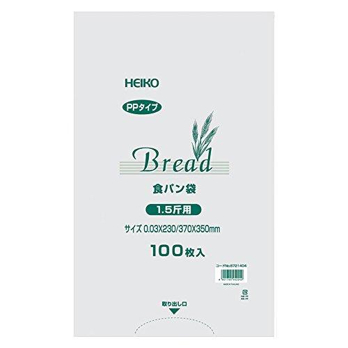 シモジマ ヘイコー PP食パン袋 1.5斤用 100枚入り 006721404 透明 厚0.03*幅...