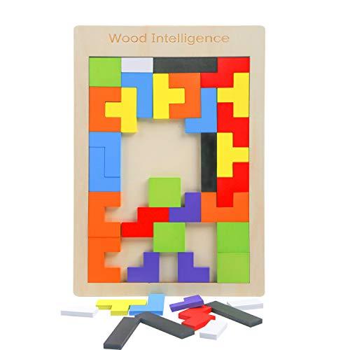 LOKIPA 木製パズル テトリス ジグソーパズル 1個セット パズル 誕生日 プレゼント 積み木