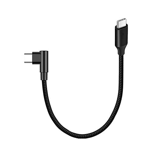 USB-C ＆ USB-C ケーブル L字(0.25m ブラック)  1本組 SLEIJAOOE  ...