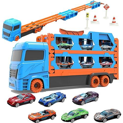 KeyAngel 車おもちゃ 建設車両セット カタパルト式大きいサイズの車 男の子おもちゃ お誕生日...