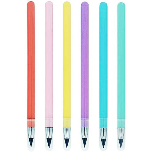GoodKuru メタルペンシル 削らない鉛筆 6本セット 永久鉛筆 折れない 金属鉛筆 無限鉛筆 ...