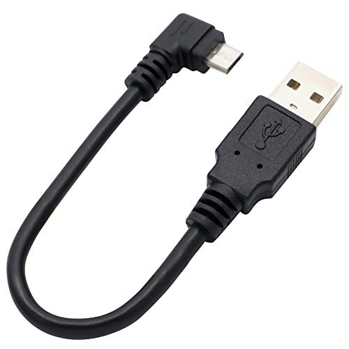 オーディオファン microUSBケーブル 短い12cm L字型 ブラック afmcrBcbl_bl...