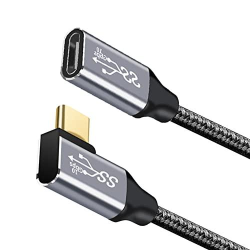 USB type C 延長ケーブル L字 1M タイプc 延長コード USB3.1 Gen2(10G...