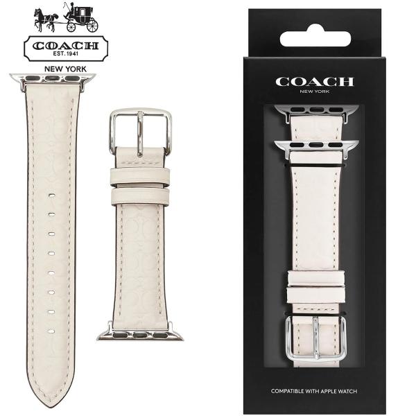 COACH Apple Watch バンド ベルト オフホワイト シグネチャー Cマーク 14700...