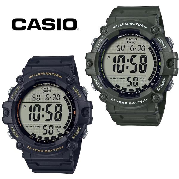 ワイド液晶 CASIO カシオ スタンダードデジタル AE-1500WHX 10気圧防水 アラーム ...