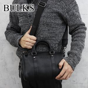 BULKS ミニボストンバッグ 25 2WAY ミニダッフル シンセティックレザー ブラック ショルダーバッグ セカンドバッグ メンズ 男性用 鞄｜around