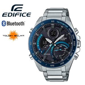 カシオ エディフィス ソーラー スマートウォッチ bluetooth ECB-900DB-1B ブルー レーシング クロノグラフ アナログ デジタル ステンレス ブレスレット