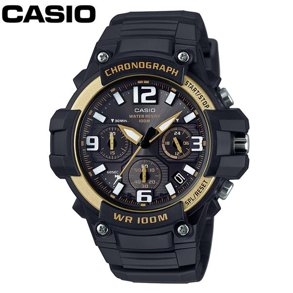 CASIO カシオ クロノグラフ メンズ 腕時計 MCW-100H-9A2  ブラック ゴールド ク...