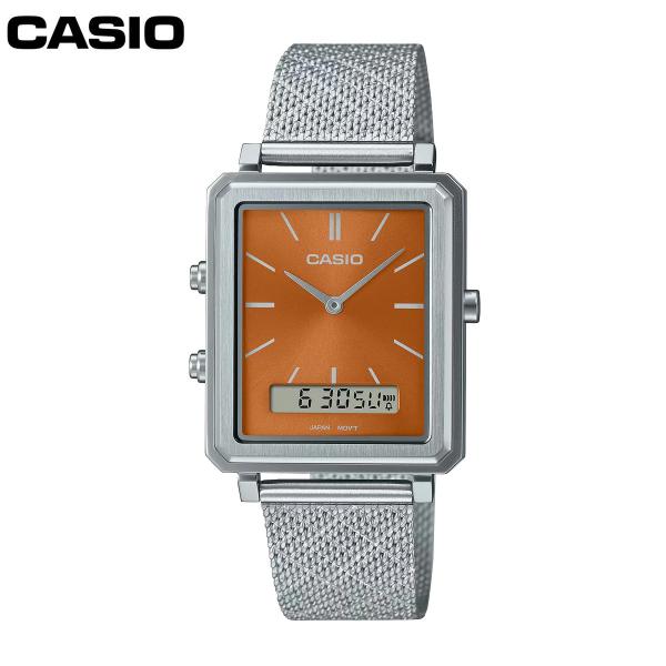 CASIO カシオ スタンダード アナデジ 腕時計 MTP-B205 オレンジブラウン アナログ デ...