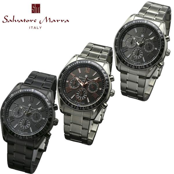 サルバトーレマーラ 電波 ソーラー 腕時計 SM15116 クロノグラフ メンズウォッチ 曜日 スレ...