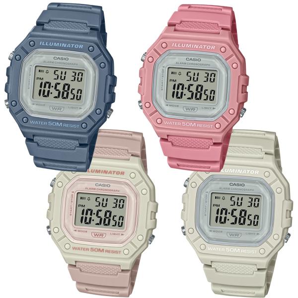 【ラッピング無料】CASIO カシオ 腕時計 スタンダードデジタル W218 くすみカラー イルミネ...